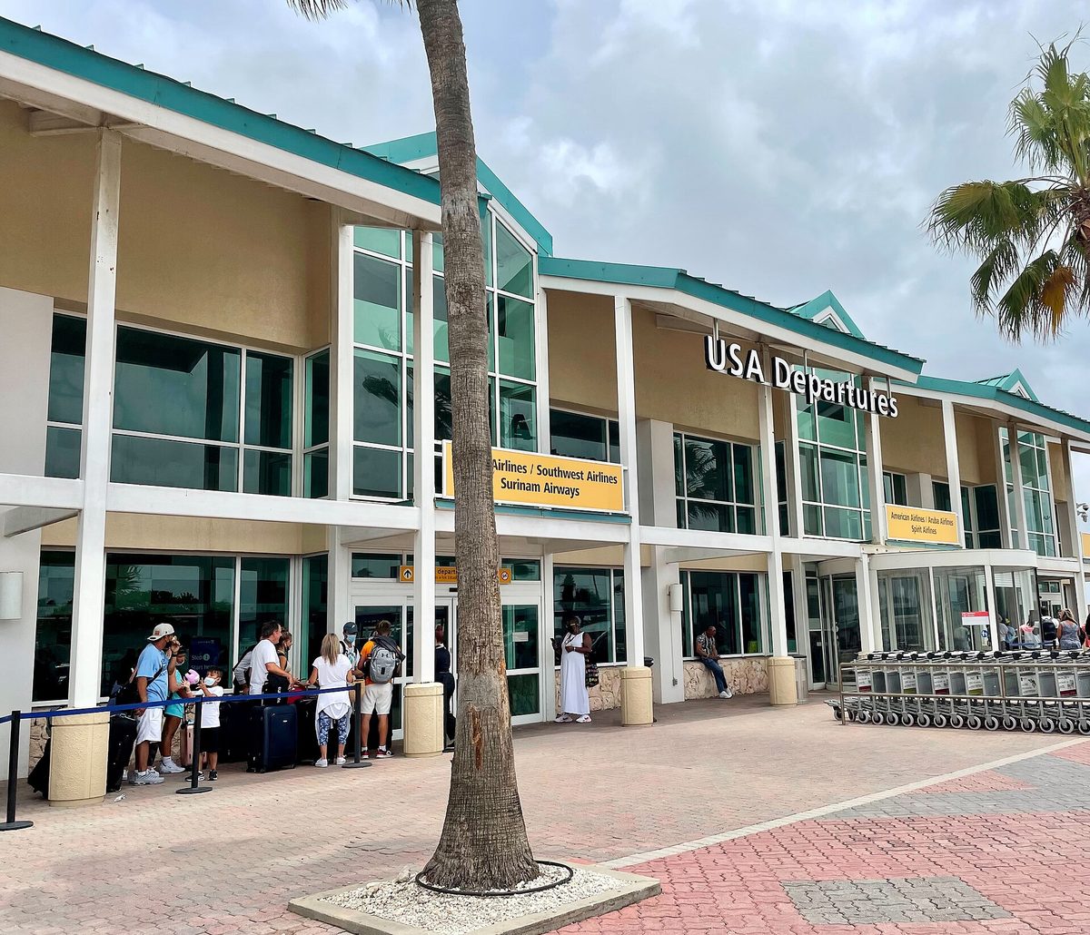 Queen Beatrix International Airport terminal in Aruba, where SETAR and Digicel sell tourist SIM cards on arrival