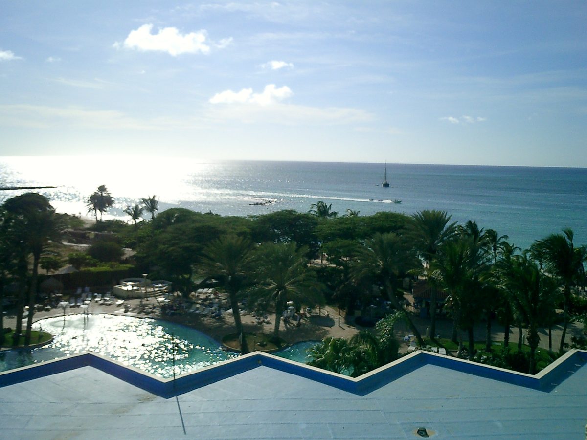 Resort grounds and pool in Noord, Aruba
