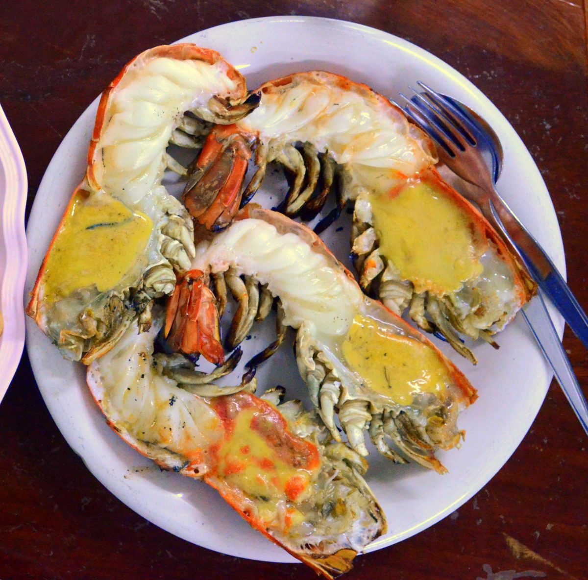 Grilled prawns, the kind of fresh catch served at Palm Beach, Aruba seafood spots