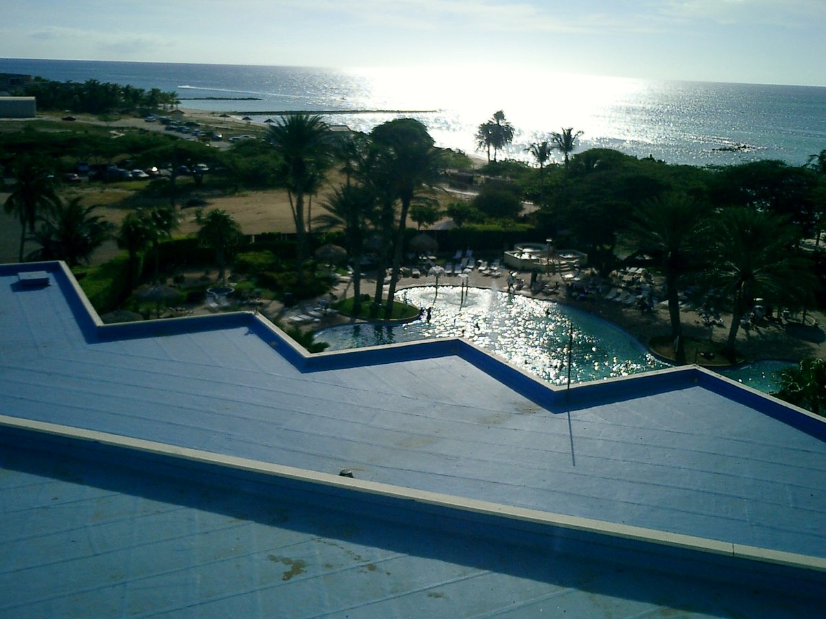 High-rise resort hotels on Palm Beach, Aruba, the setting for the aruba all inclusive vs not decision
